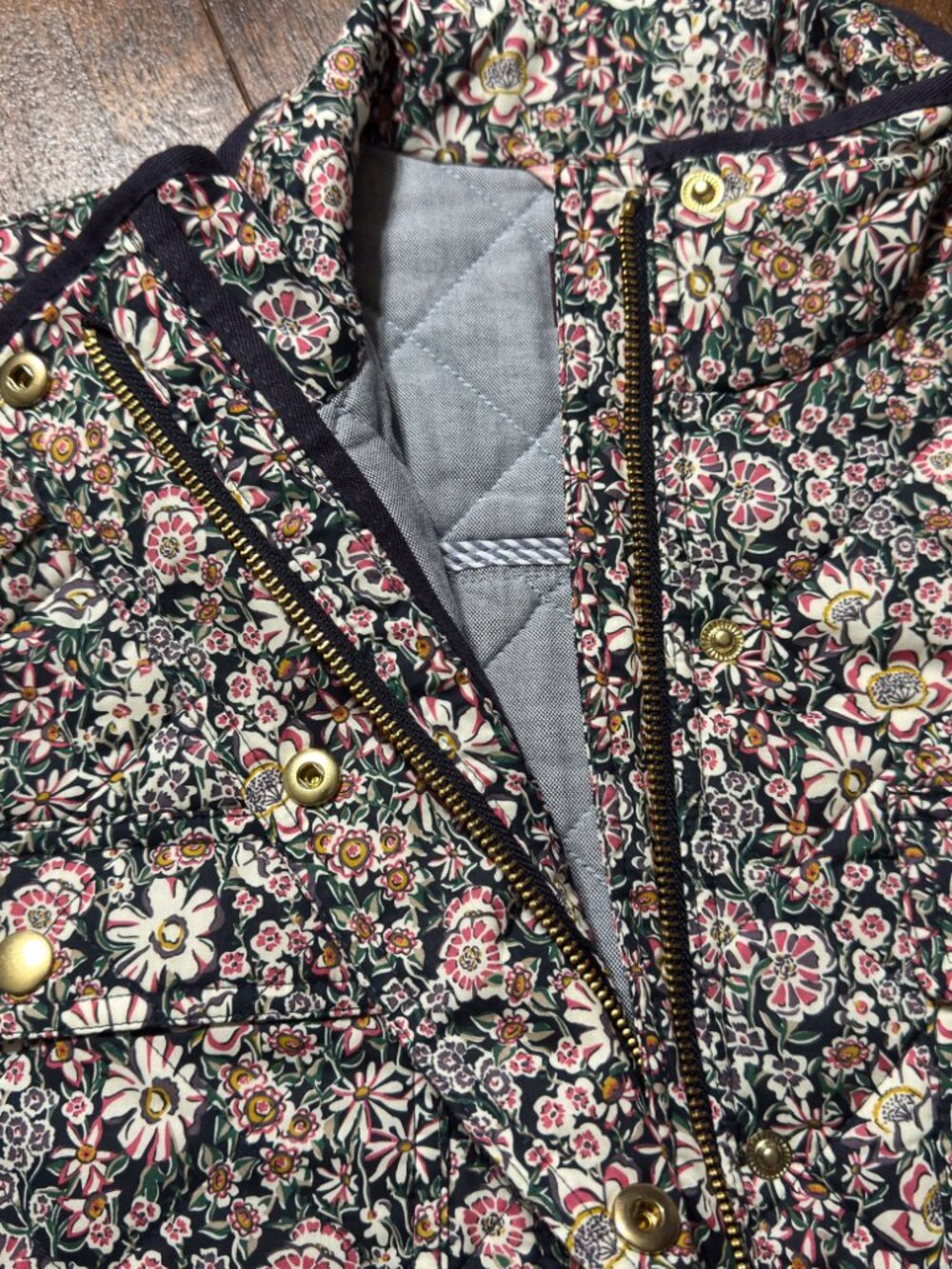 J.Crew Quilted Downtown Field Jacket Liberty Garden Floral Print NWT Womens Med - Picture 12 of 13